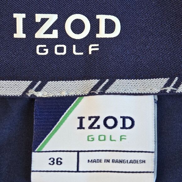 IZOD Golf Swing Flex Cargo Shorts Men's 36x8 Navy UV40 Stretch Performance - Picture 2 of 9